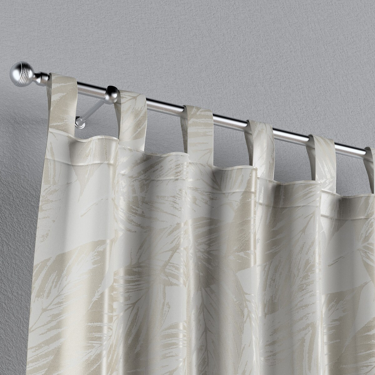 Zasłona na szelkach 1 szt. 130x245 szaro-beżowe liście