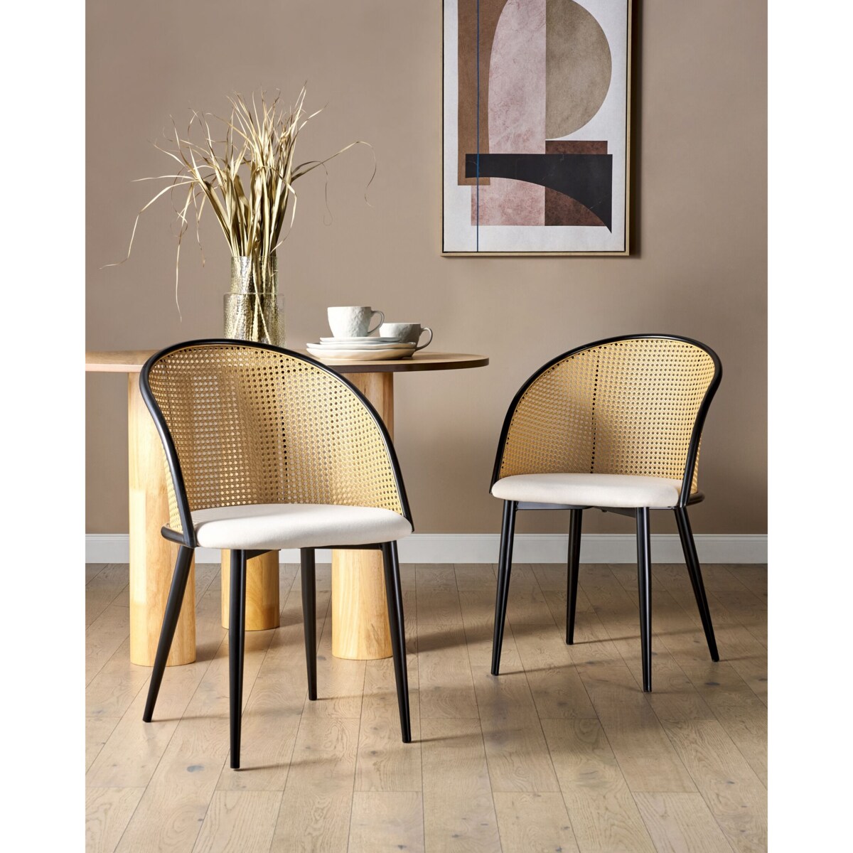 Zestaw 2 krzeseł do jadalni metalowy czarny CORNELL