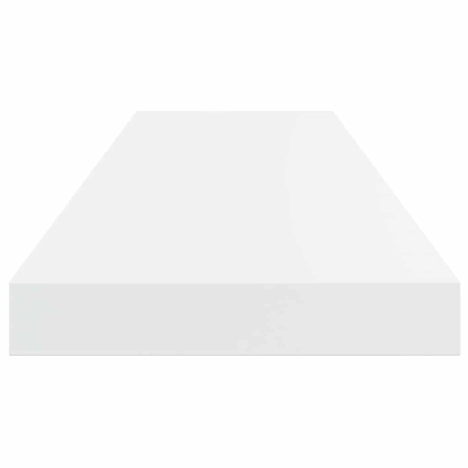 vidaXL Półki ścienne, 2 szt, wysoki połysk, białe, 80x23,5x3,8 cm, MDF