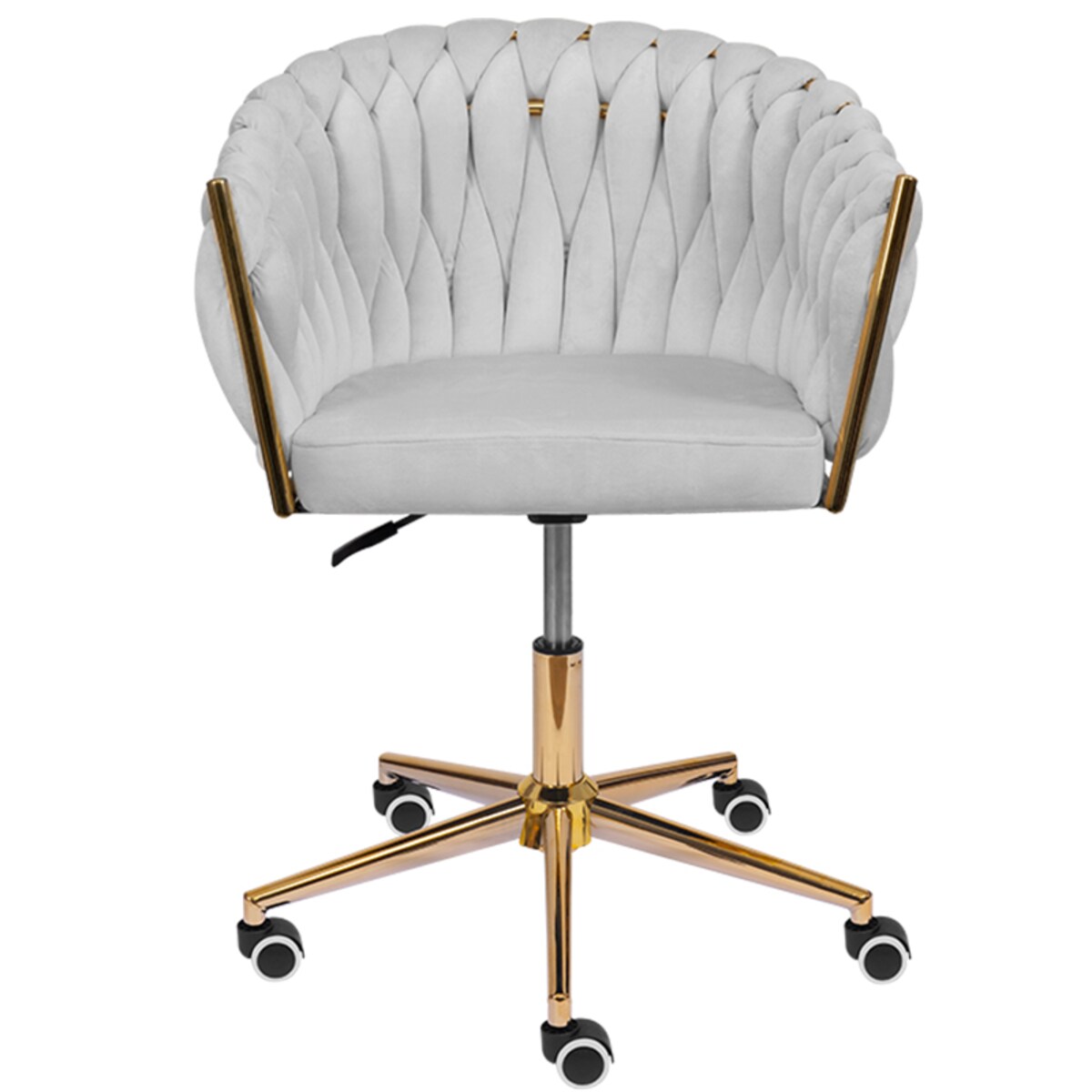 Fotel biurowy krzesło obrotowe regulowane welurowe szare