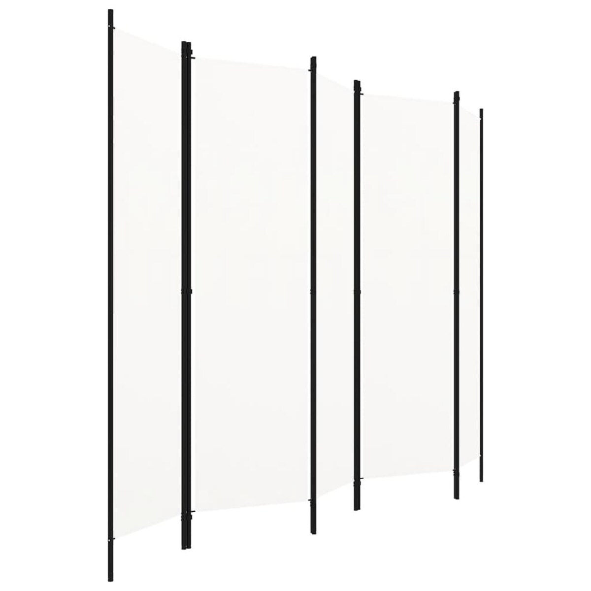 vidaXL Parawan 5-panelowy, biały, 250 x 180 cm