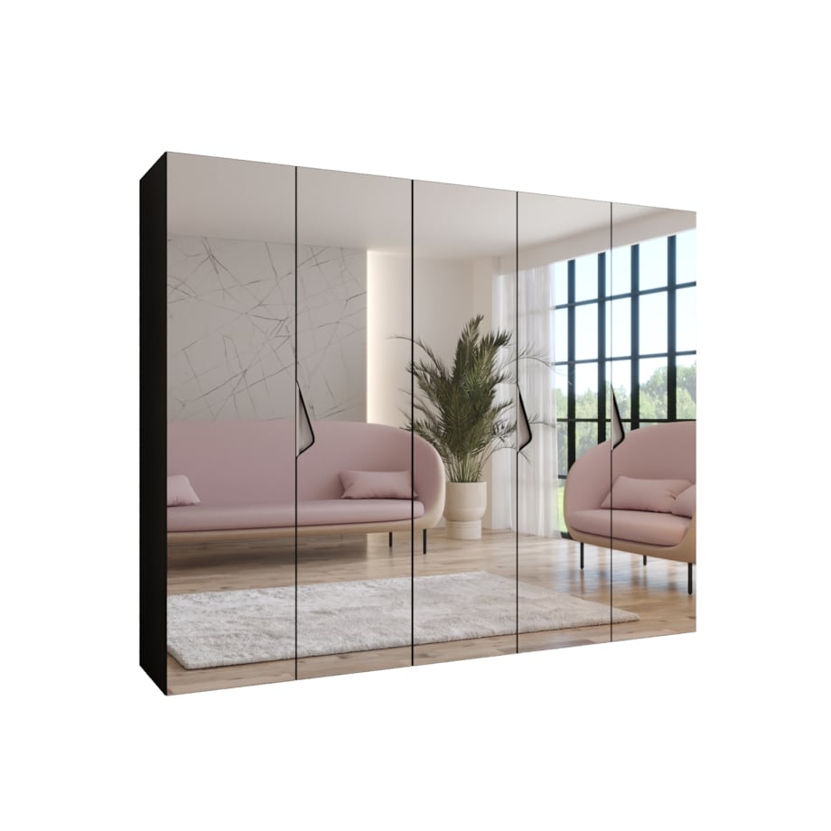 Szafa uchylna z lustrem Sandi 3 250 wys 202 cm Czarny + u Kaszmir