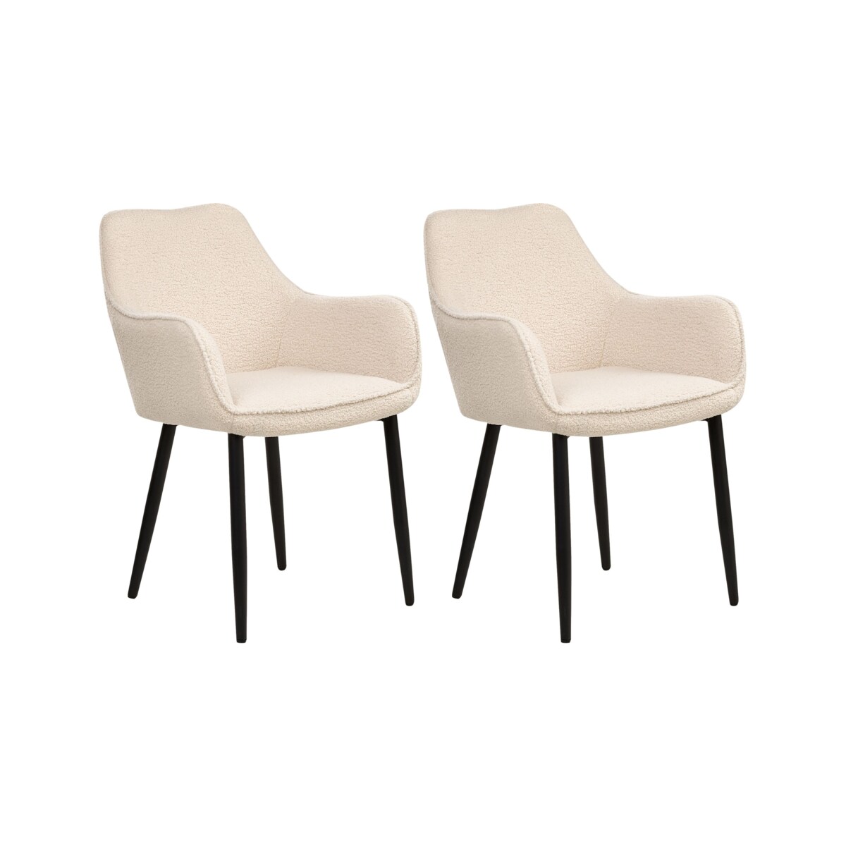 Zestaw 2 krzeseł do jadalni ALDEN Boucle Jasnobeżowy