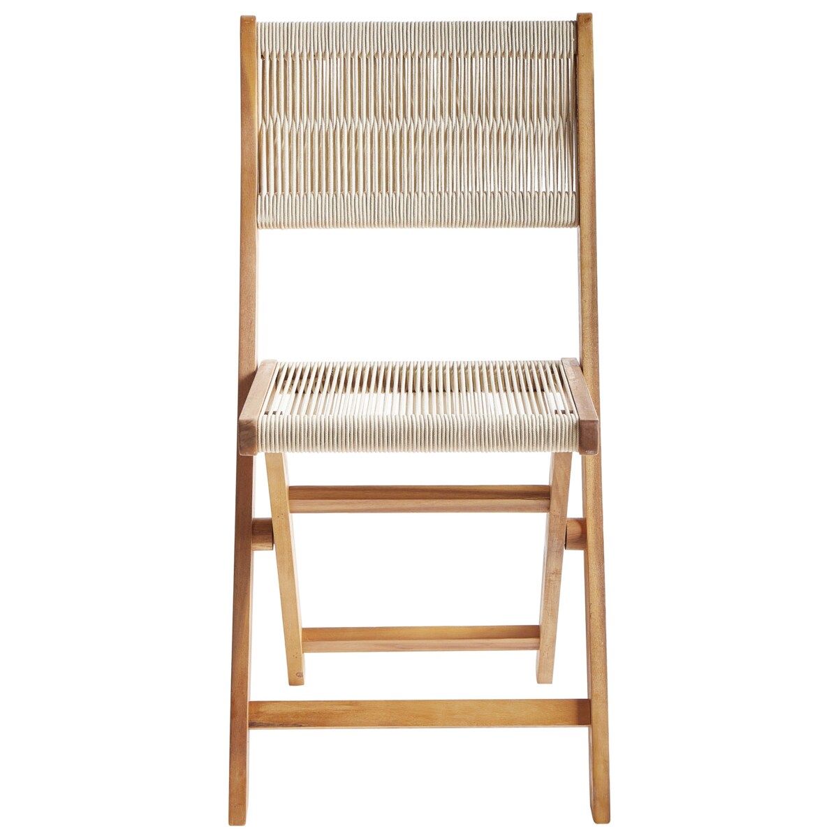 Zestaw 2 krzeseł ogrodowych PROSSEDI Składane Drewno akacjowe Beżowy