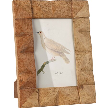 Stojąca ramka na zdjęcie z ozdobną ramą z drewna mango, 10 x 15 cm