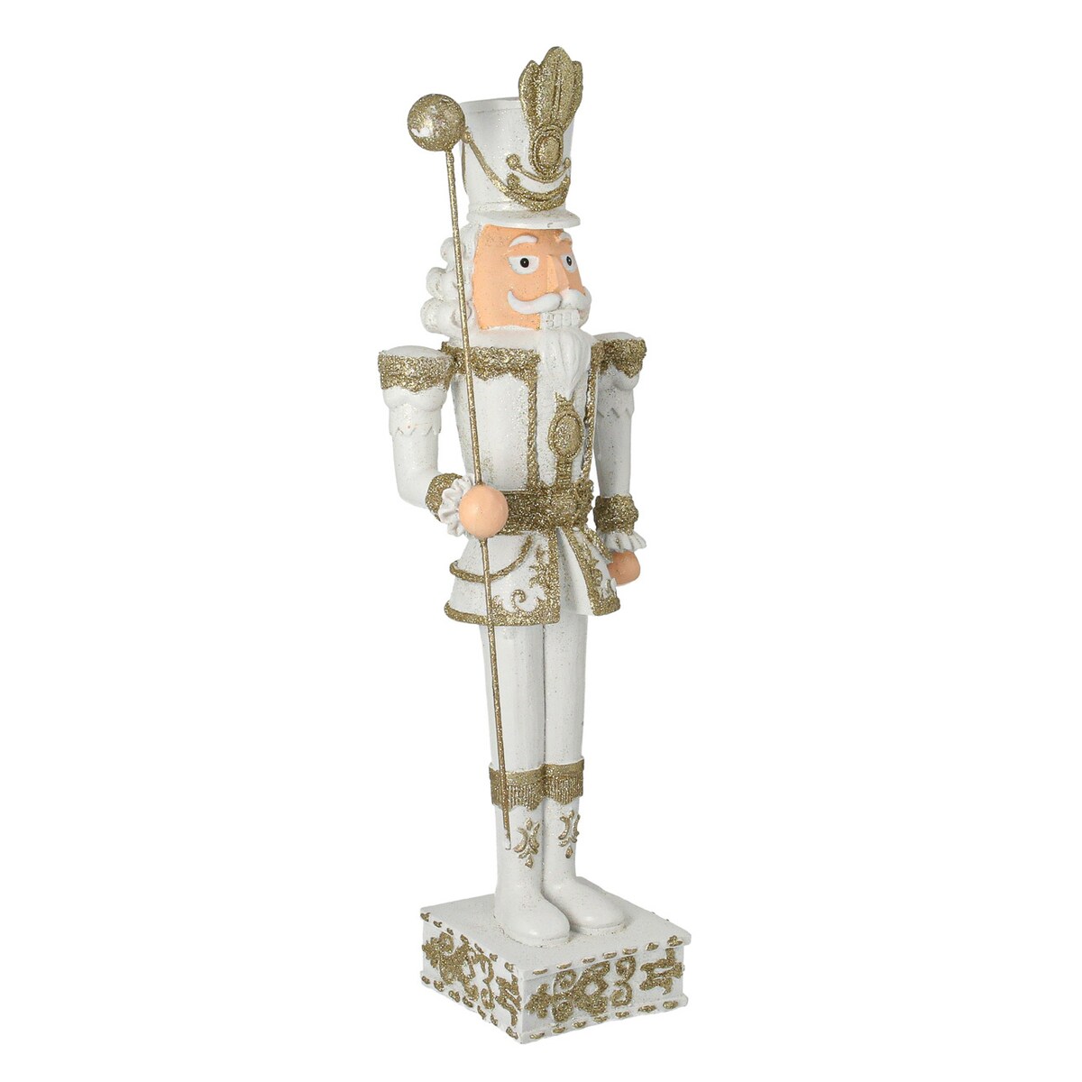 Figurka Dziadek do orzechów 55 cm white boże narodzenie, święta, świąteczne, biały, 18x14x55 cm