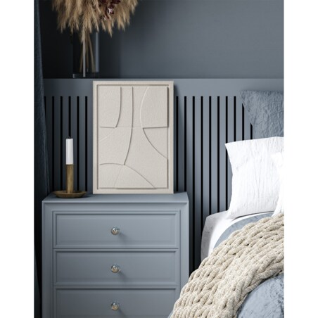 Obraz 3D 50x70cm Abstract III – Dekoracja Ścienna z Tynku Naturalnego, Natural Cream, Minimalistyczny Relief