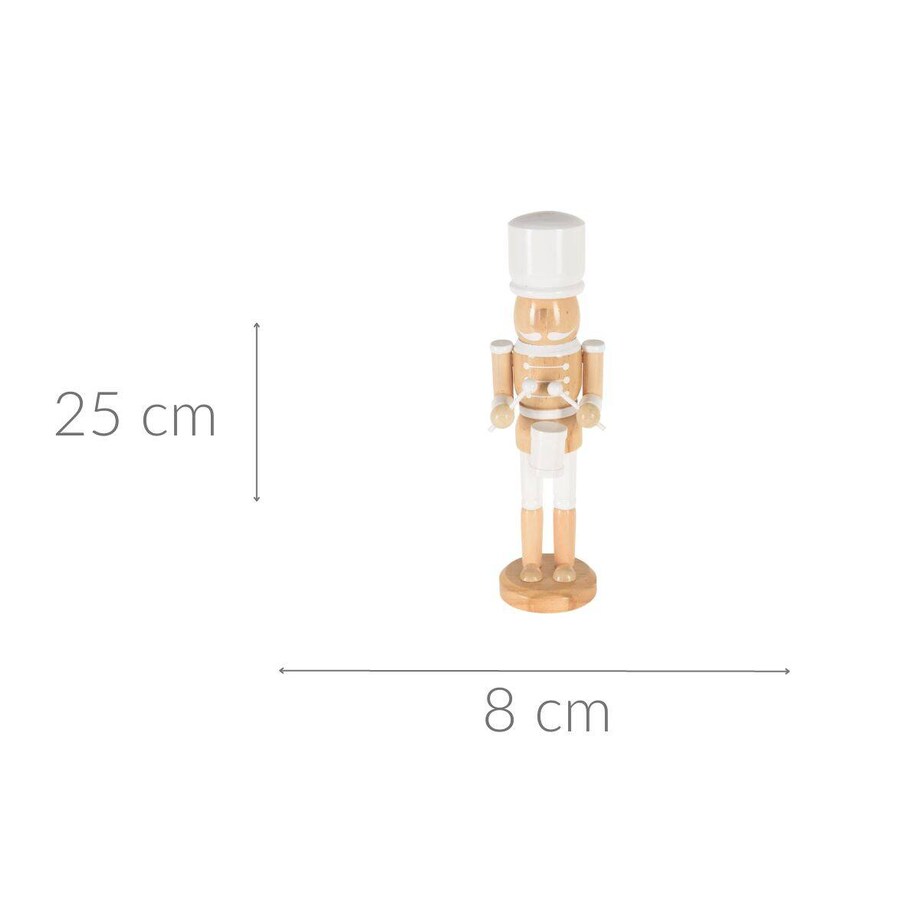 Dekoracyjny dziadek do orzechów, drewniany, 25 cm