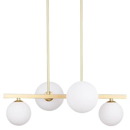 Wisząca LAMPA modernistyczna KAMA 34-73426 Candellux wisząca OPRAWA metalowa ZWIS kule balls mosiężne białe