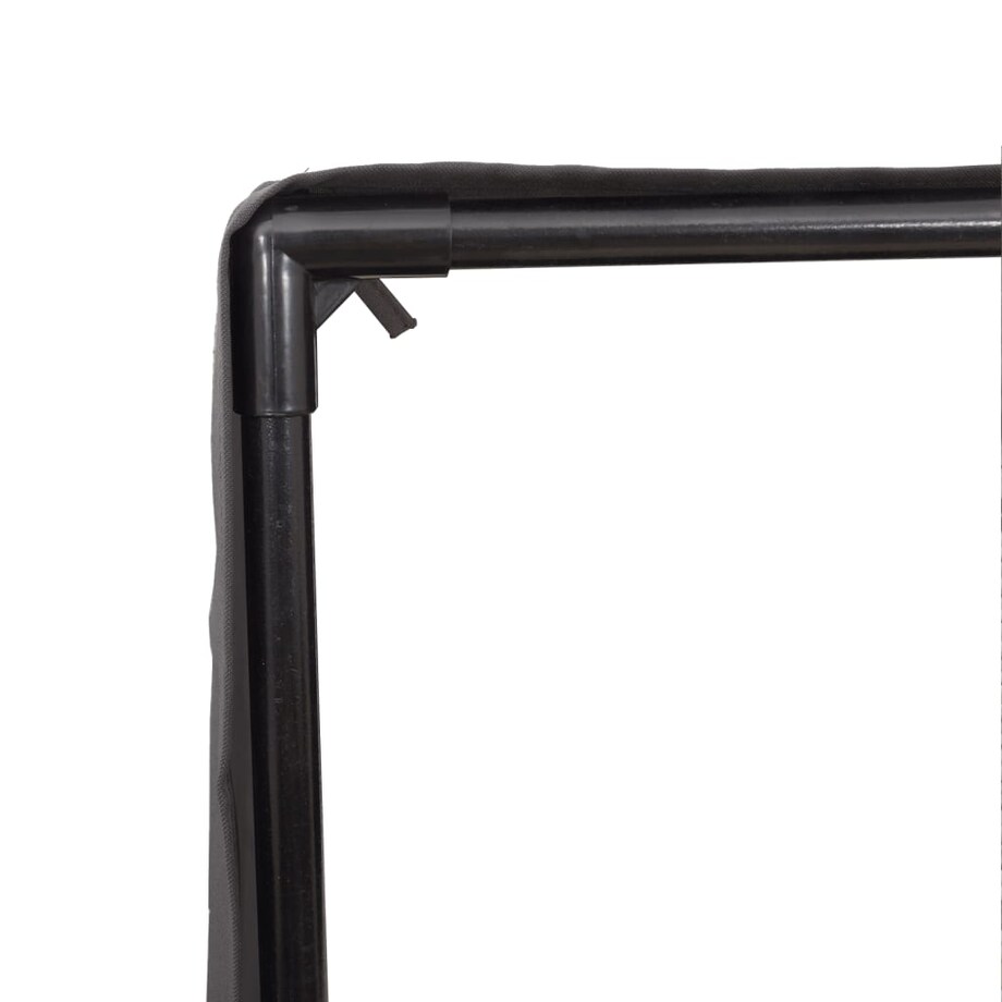 vidaXL Podwójna leżanka z daszkiem i zasłonami, szary polirattan