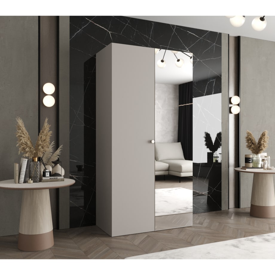 Szafa uchylna otwierana PARMA 2 100 wys. 202 cm Kaszmir + u. Srebrny