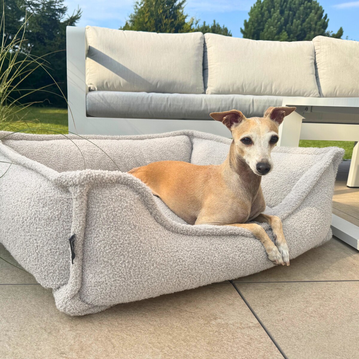 Antystresowe legowisko boucle LEO, 100x80 cm, Szarobeżowy