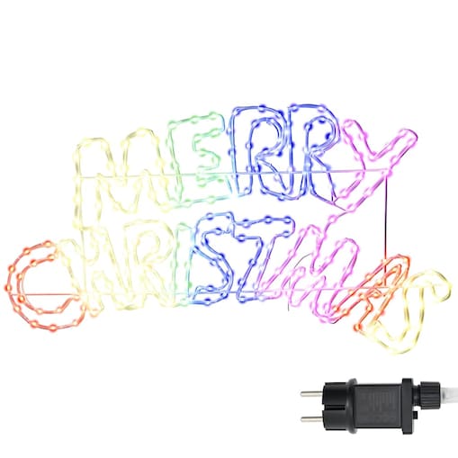 vidaXL Znak Świąteczny z 240 diodami LED Wielokolorowe 100 x 50 cm PVC