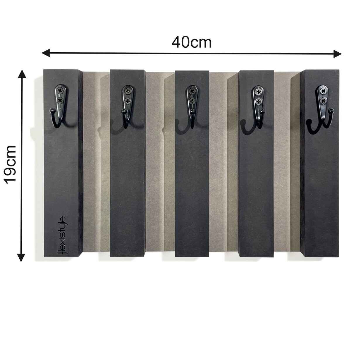 Drewniany wieszak na klucze Lamele 30cm czarny