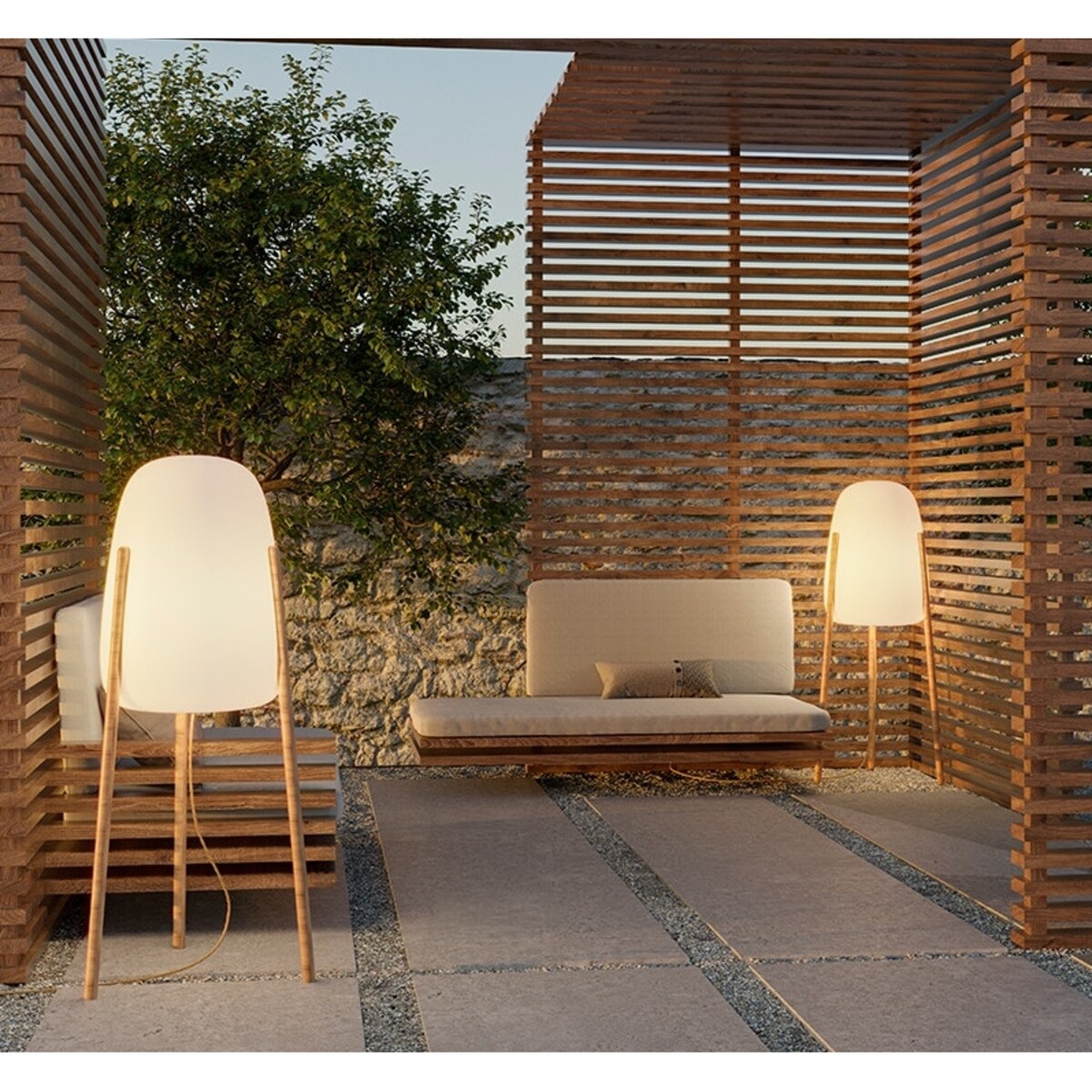 Lampa do ogrodu Rocket LUMRCK145INOUTNW drewno biała, King Home