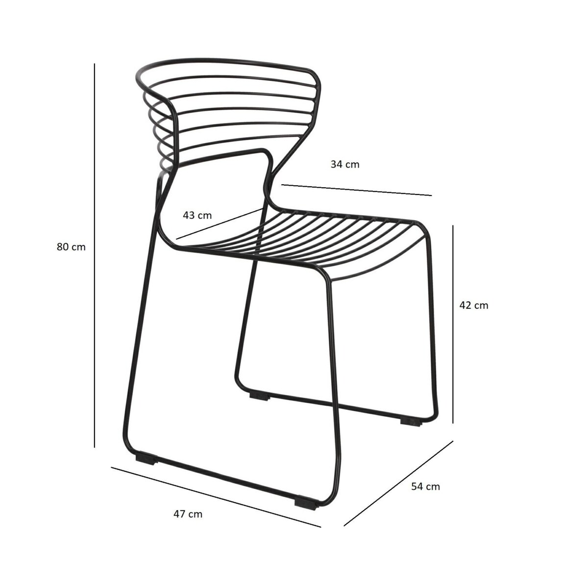 Krzesło metalowe Krzesło Hilly czarne