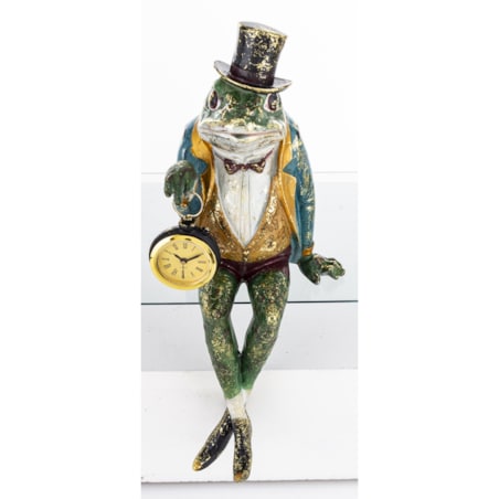 Dekoracja - figurka Żabi elegant z zegarkiem 36x15x15 cm FROGG siedzący