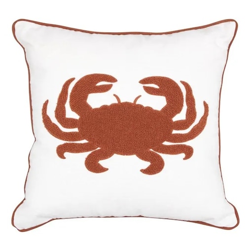 Poduszka dekoracyjna haftowana Oceania 45x45cm biała