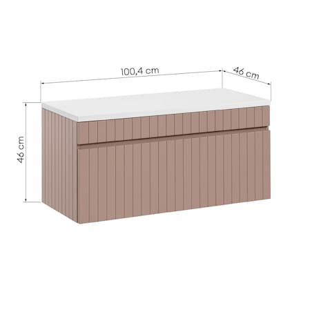 Szafka łazienkowa wisząca z blatem Vintage Rose 100 cm