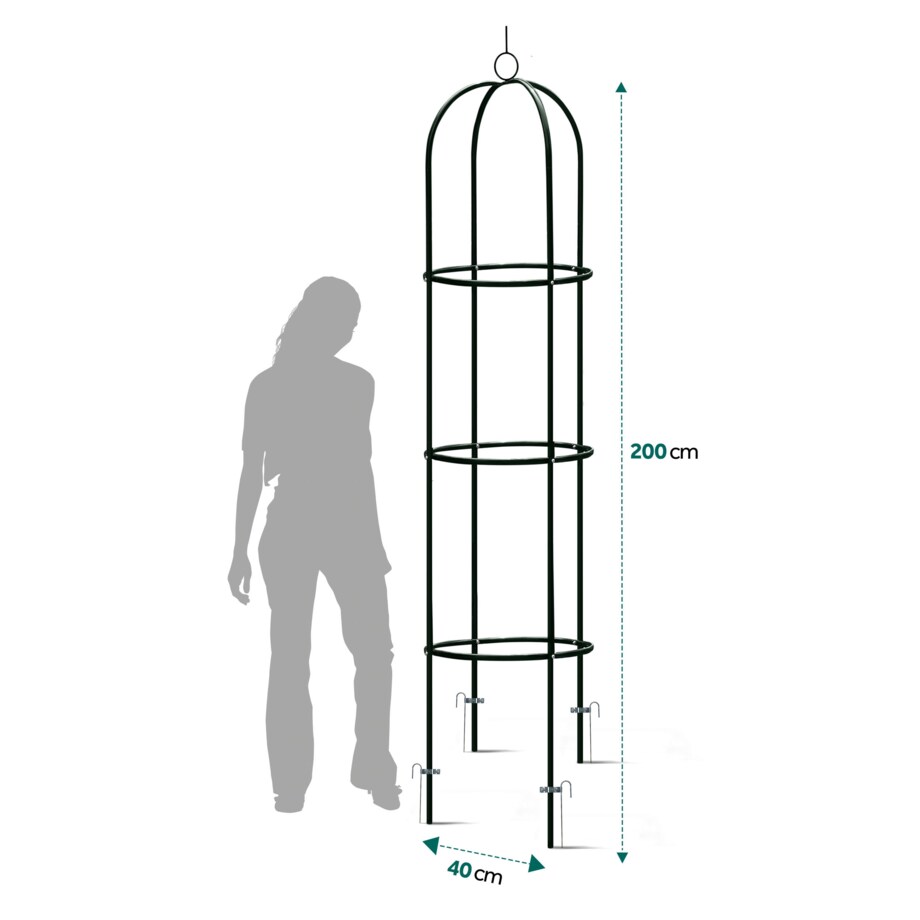 Pergola ogrodowa czarna na kwiaty róże 200x40cm + kotwy Plonos
