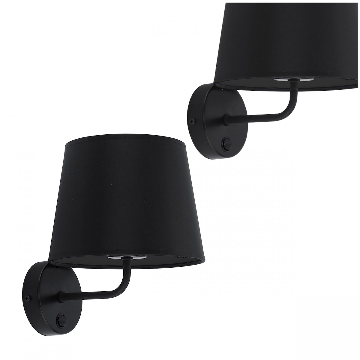 Kinkiet ścienny TK Lighting MAJA BLACK 1884 czarny E27 z włącznikiem do sypialni i salonu