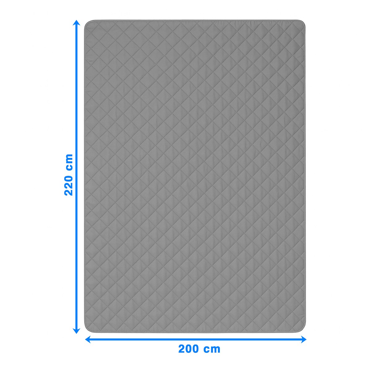 Narzuta Na Łóżko Kanapę Na Plażę Pikowana 200X220 Cm Szaro-Biała