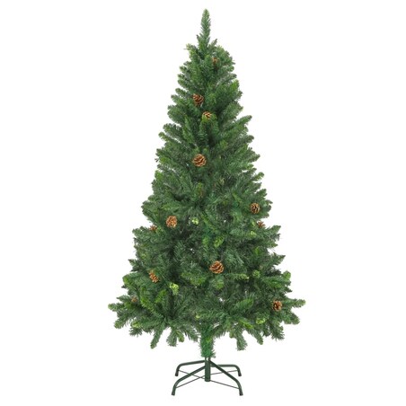 vidaXL Sztuczna choinka z szyszkami, zielona, 150 cm