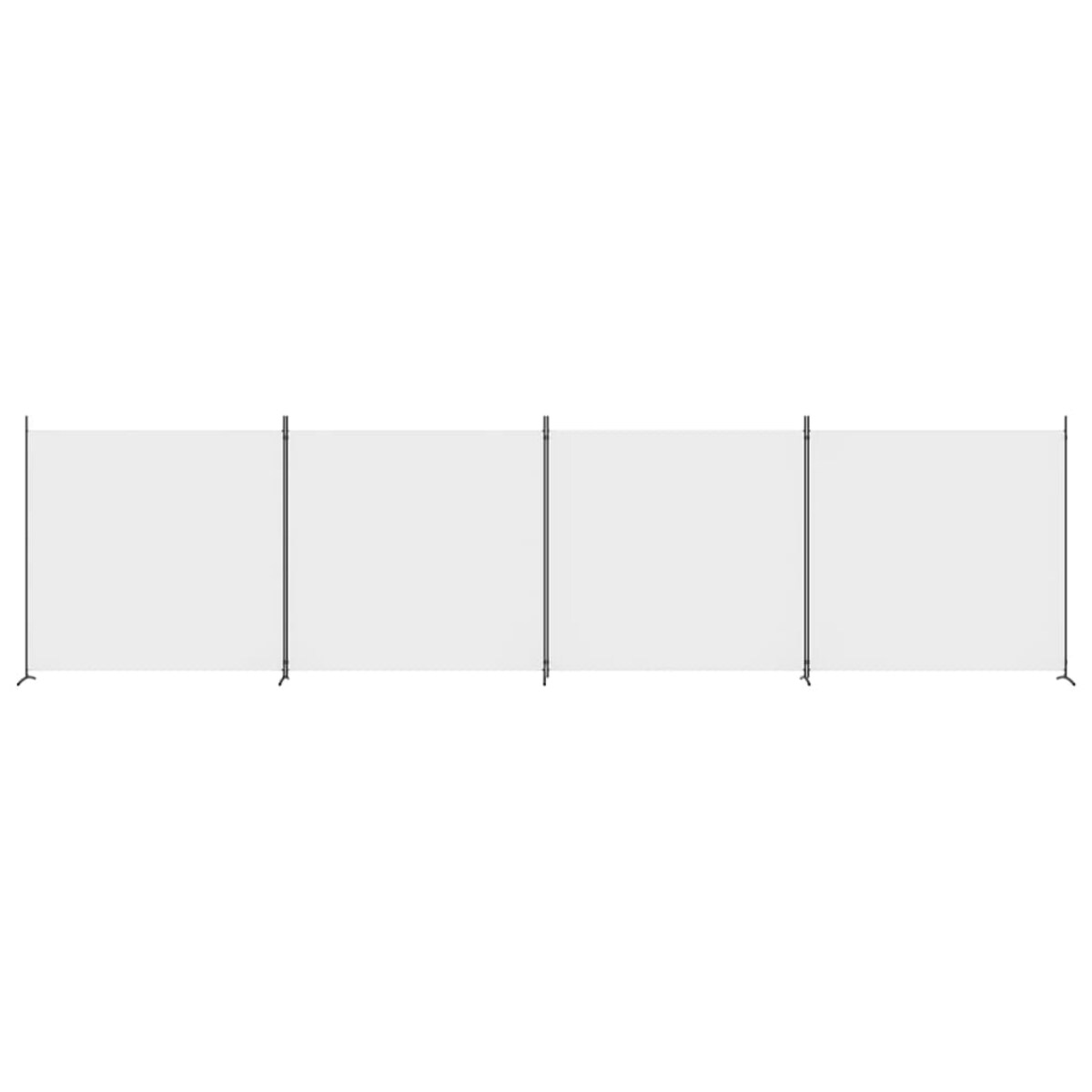 vidaXL Parawan 4-panelowy, biały, 698x180 cm, tkanina
