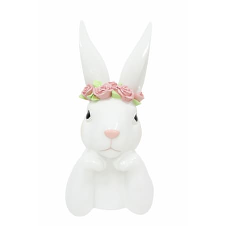 Figurka ceramiczna - popiersie króliczki 35,5x17,5x16 cm z wiankiem na głowie