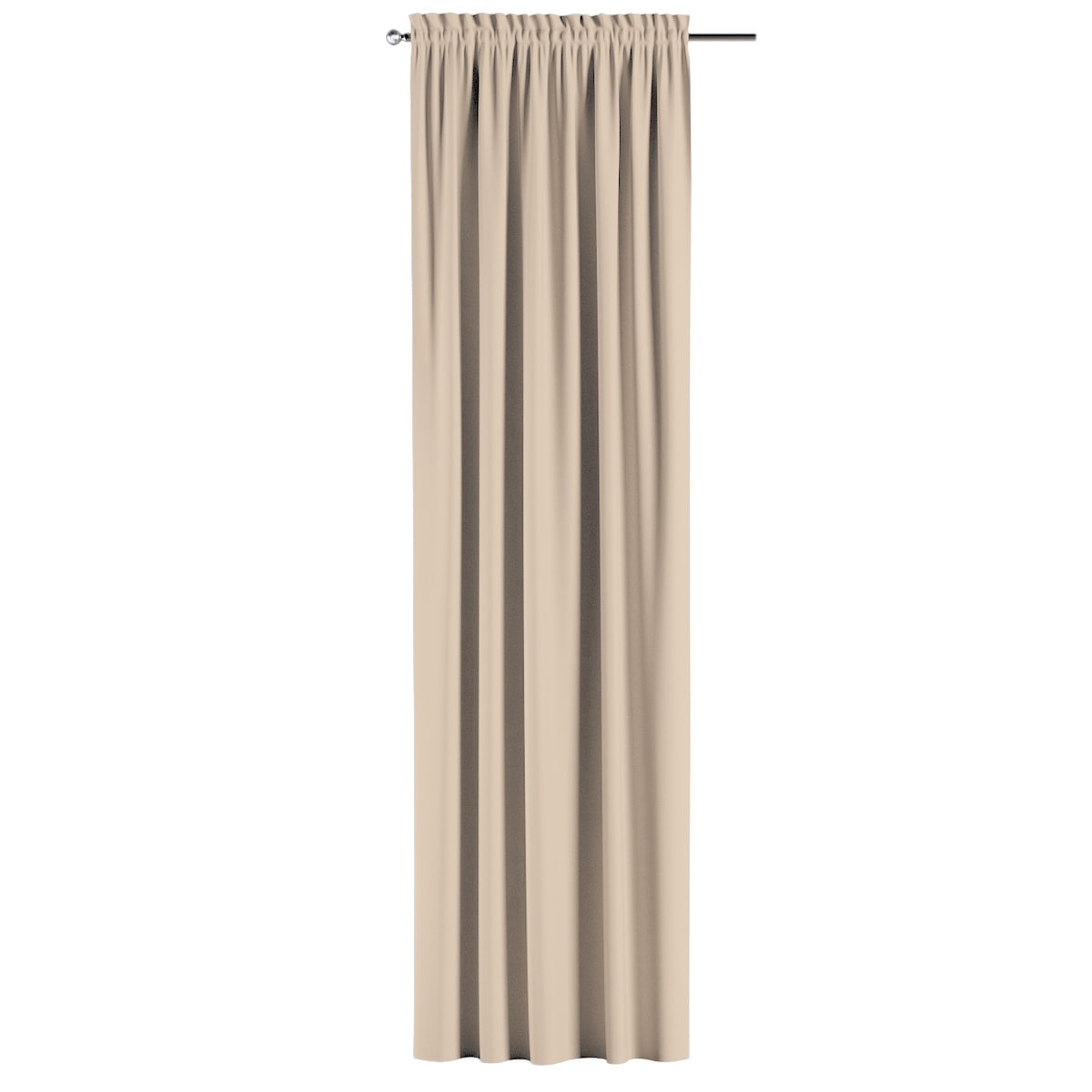 Zasłona na kanale z grzywką 1 szt. 130x260 kremowy beż
