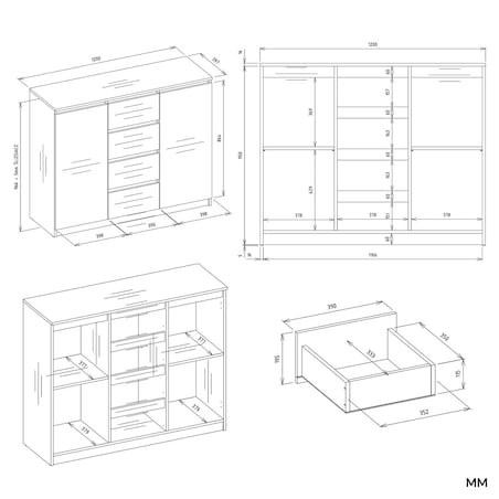 Komoda Malwa 2D4S/120 Artisan Kaszmir