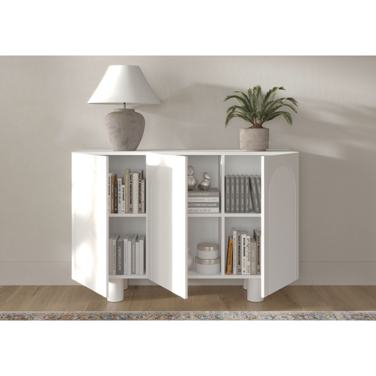 Biała komoda z łukami Skandica RITA / szer. 135 cm