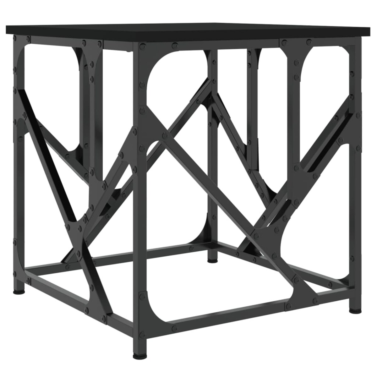 vidaXL Stolik kawowy, czarny, 45x45x47,5 cm, materiał drewnopochodny