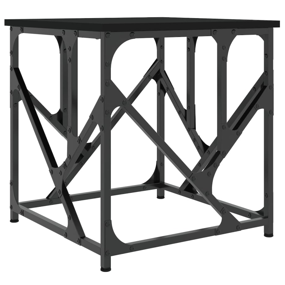vidaXL Stolik kawowy, czarny, 45x45x47,5 cm, materiał drewnopochodny