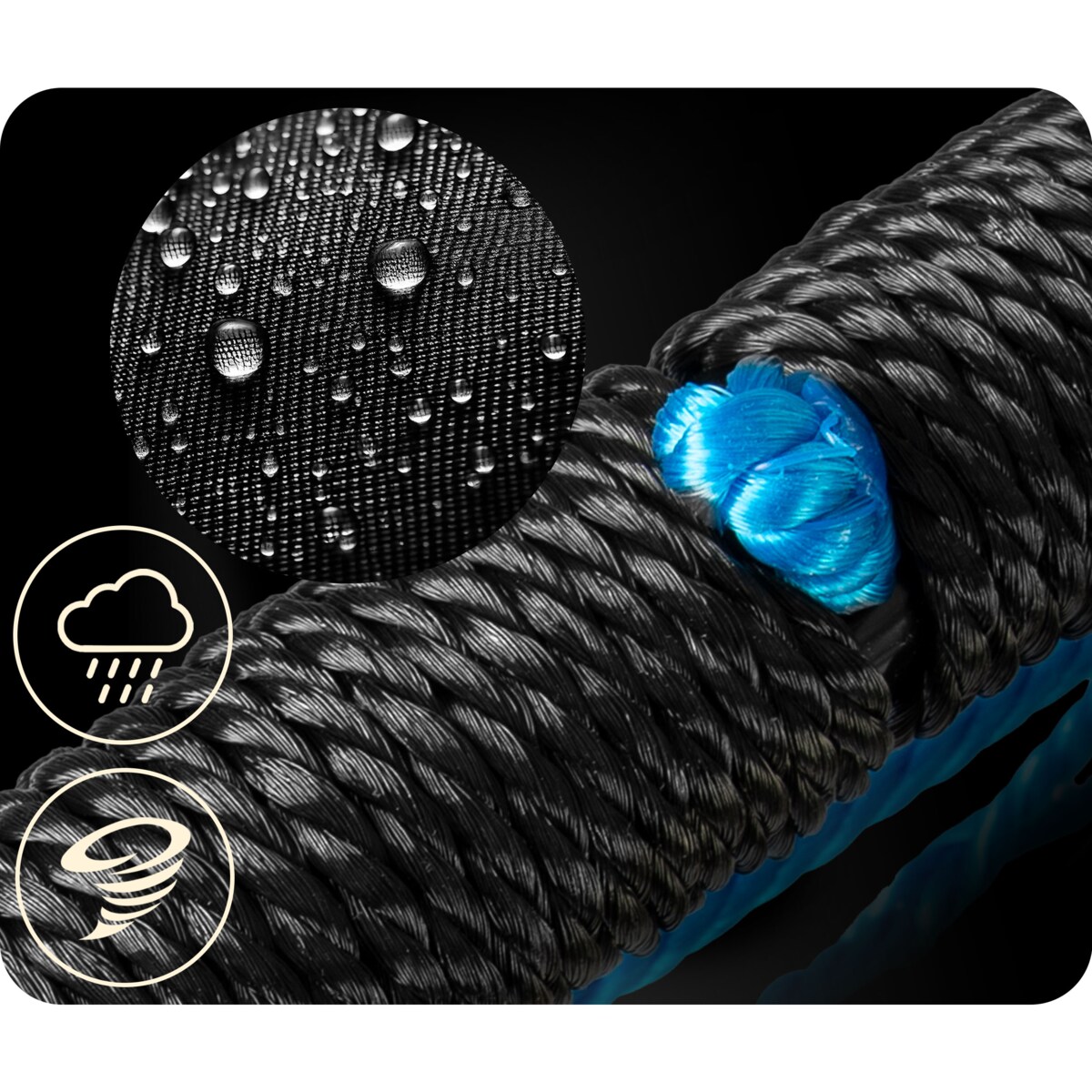 Huśtawka ogrodowa Neo-Sport bocianie gniazdo fotel wiszący 120 cm czarno-niebieska