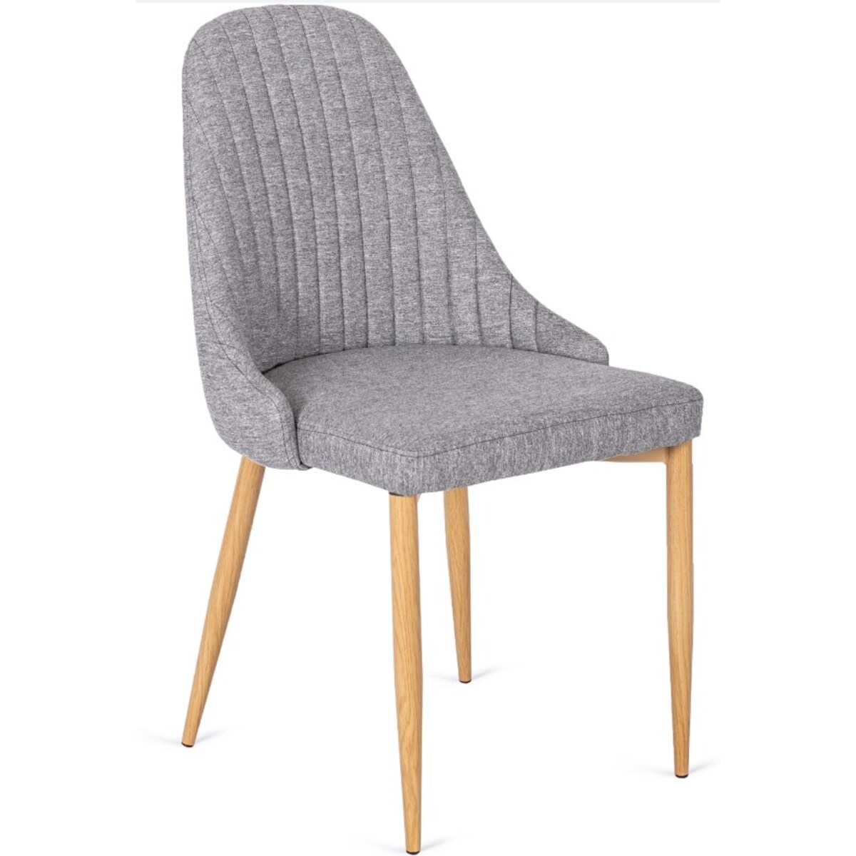 Krzesło Kuchenne Tapicerowane Tkanina Do Jadalni Salonu Szare TORINO