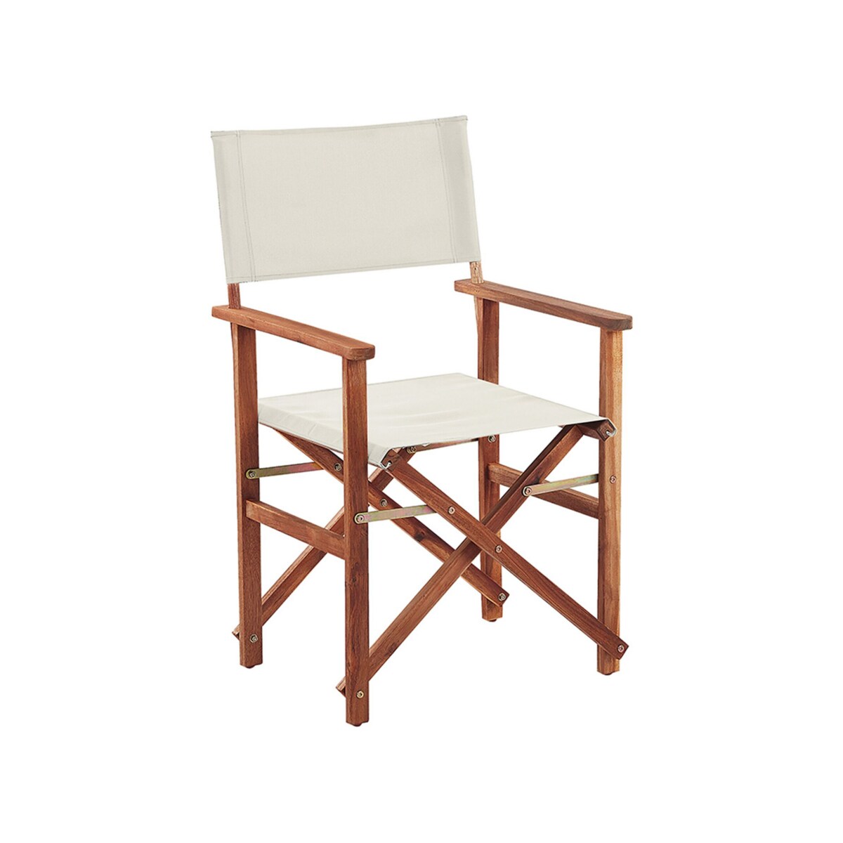 Zestaw 2 krzeseł ogrodowych akacjowy ciemne drewno z białym CINE