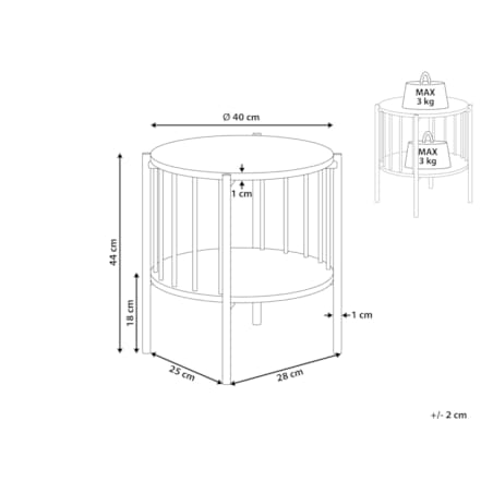Stolik pomocniczy czarny OREANA