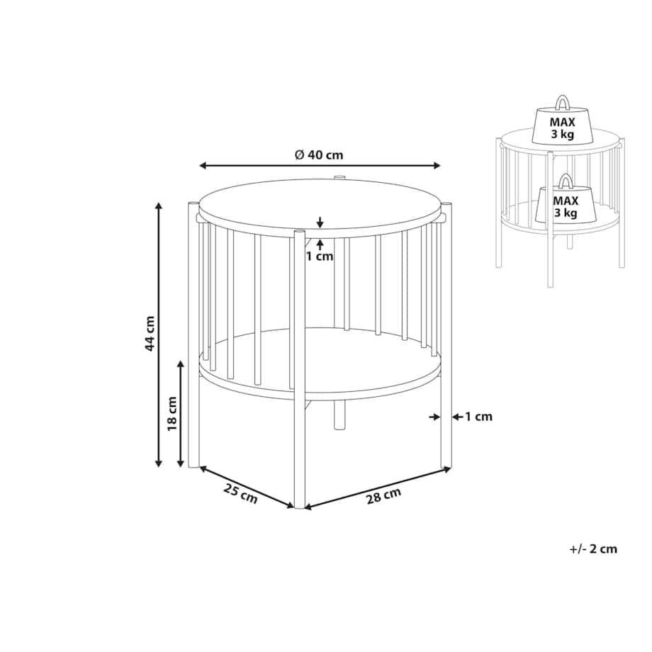 Stolik pomocniczy czarny OREANA