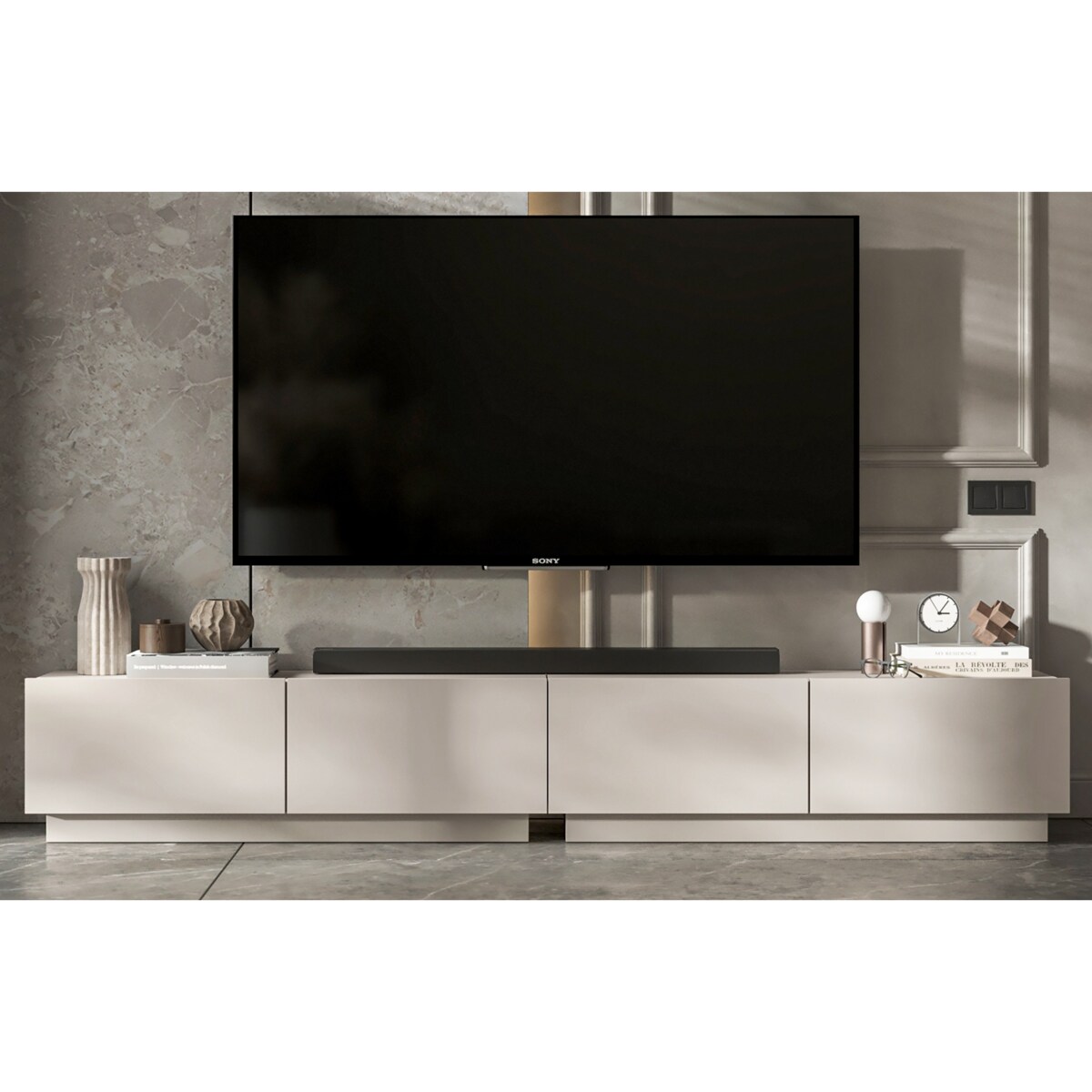 Szafka RTV Loft Stojąca / Wisząca Komoda RTV Kaszmir Mat 240 cm