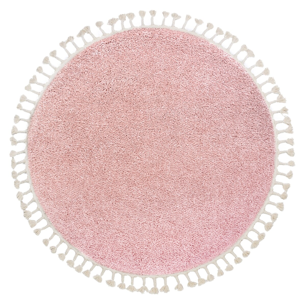 Dywan BERBER 9000 koło różowy Frędzle koło 120 cm