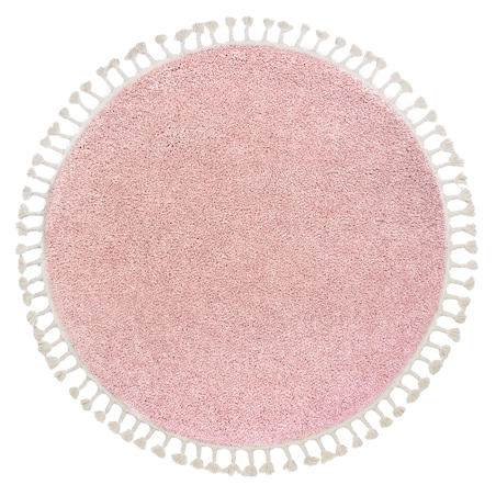 Dywan BERBER 9000 koło różowy Frędzle koło 120 cm