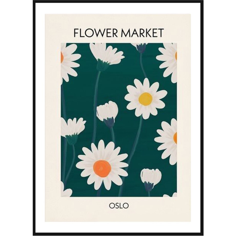 Poster Story, Plakat, Obraz - Flower Market Oslo, wymiary 21 x 30 cm
