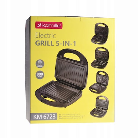 Wielofunkcyjny opiekacz 5w1 grill toster orzeszki gofrownica donut KAMILLE