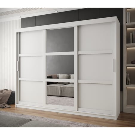 Szafa przesuwna Garderoba MIROR 3 250 biały