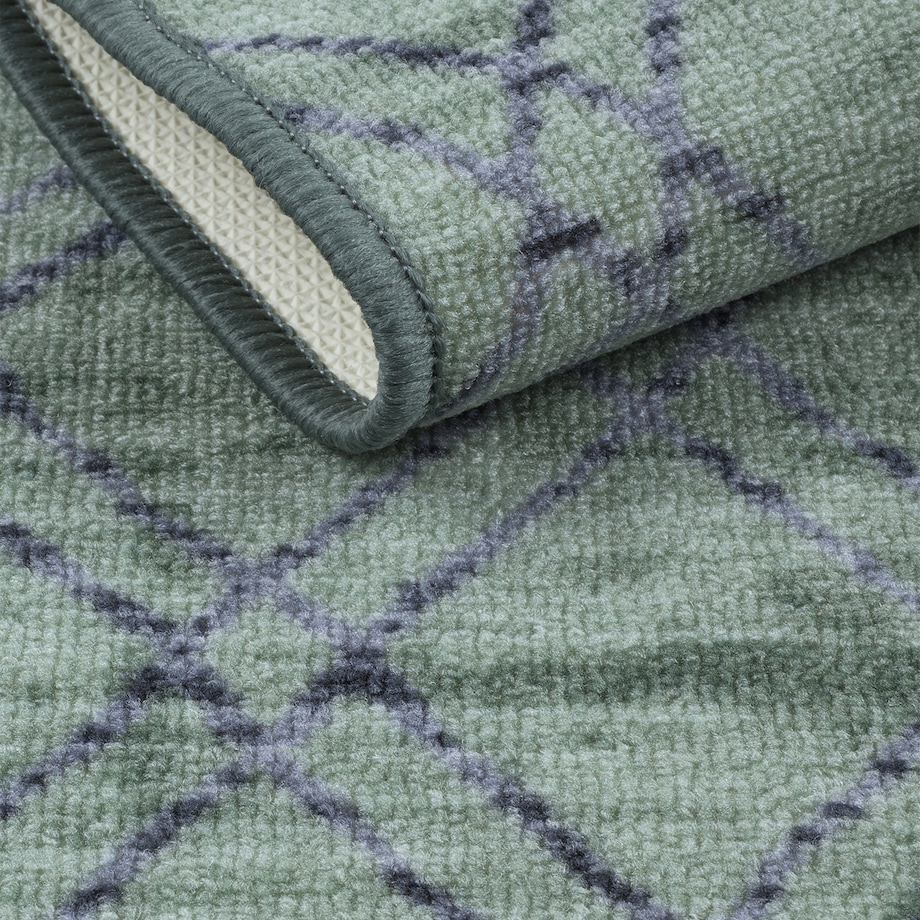 Chodnik Antypoślizgowy Vita 80x200 cm Romby Zielony