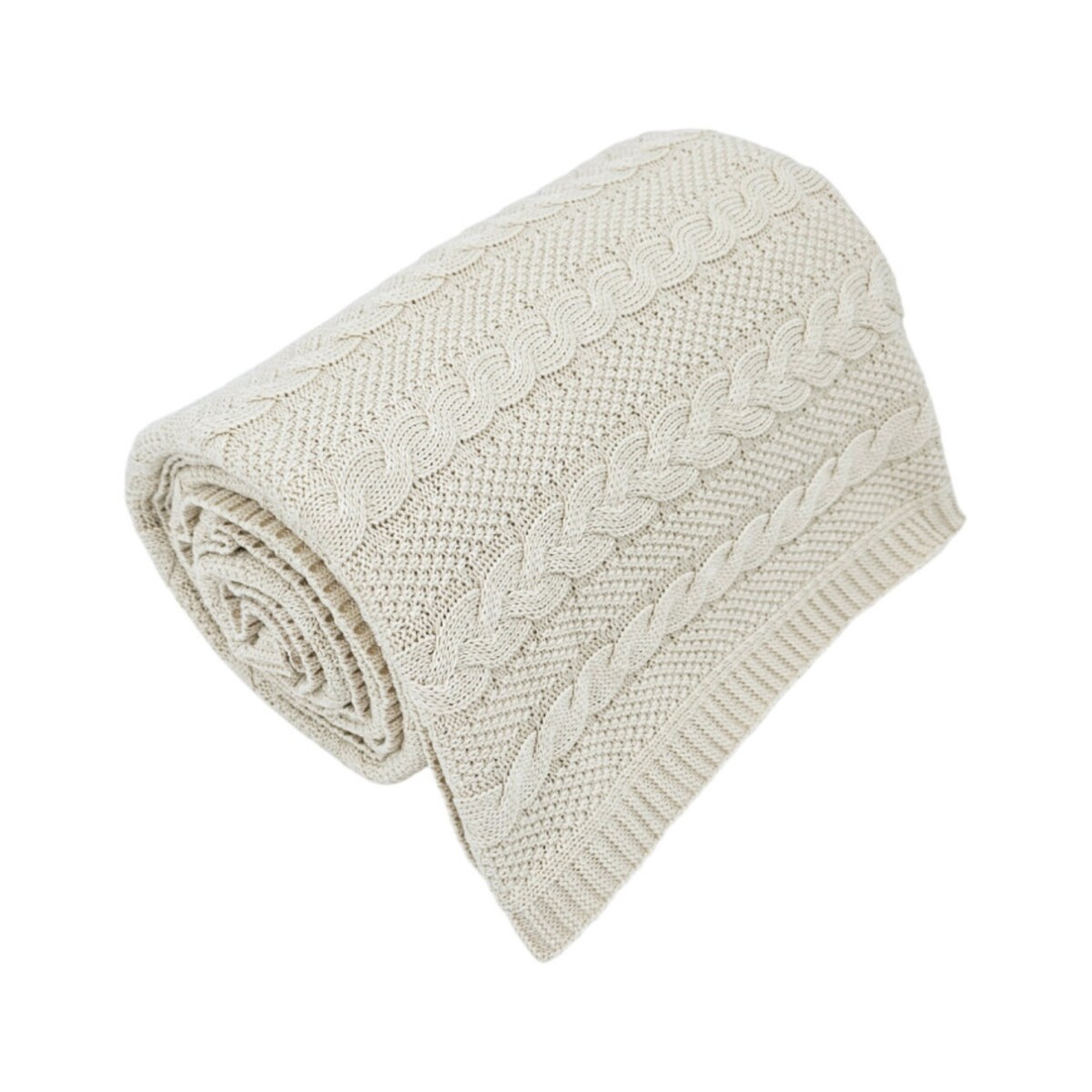 Koc dzianinowy bawełniany 200x220 cm – VENEZIA200 LATTE