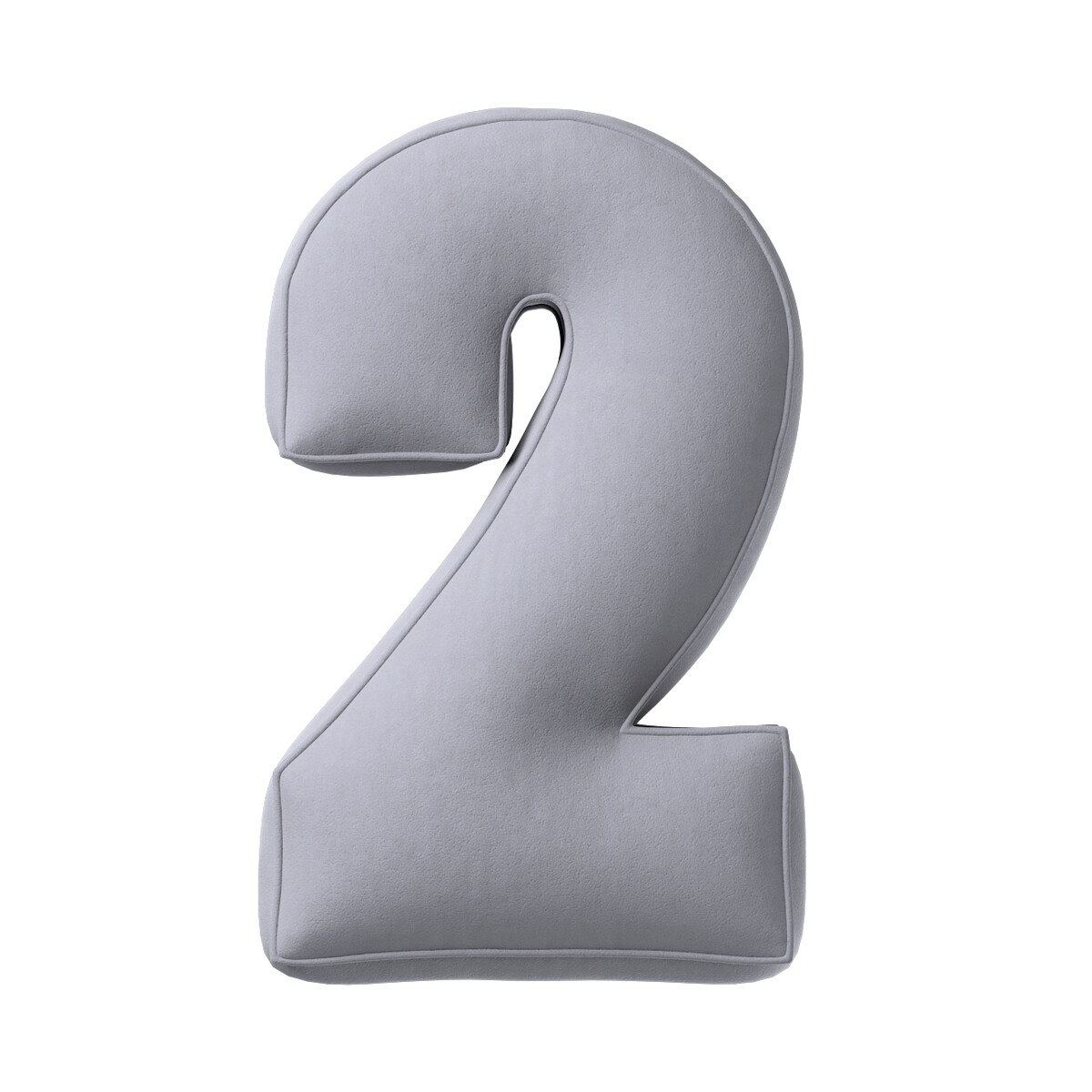 Poduszka Cyferka 2, srebrzysty szary, 25 x 40 cm, Posh Velvet