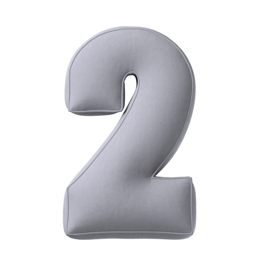 Poduszka Cyferka 2, srebrzysty szary, 25 x 40 cm, Posh Velvet