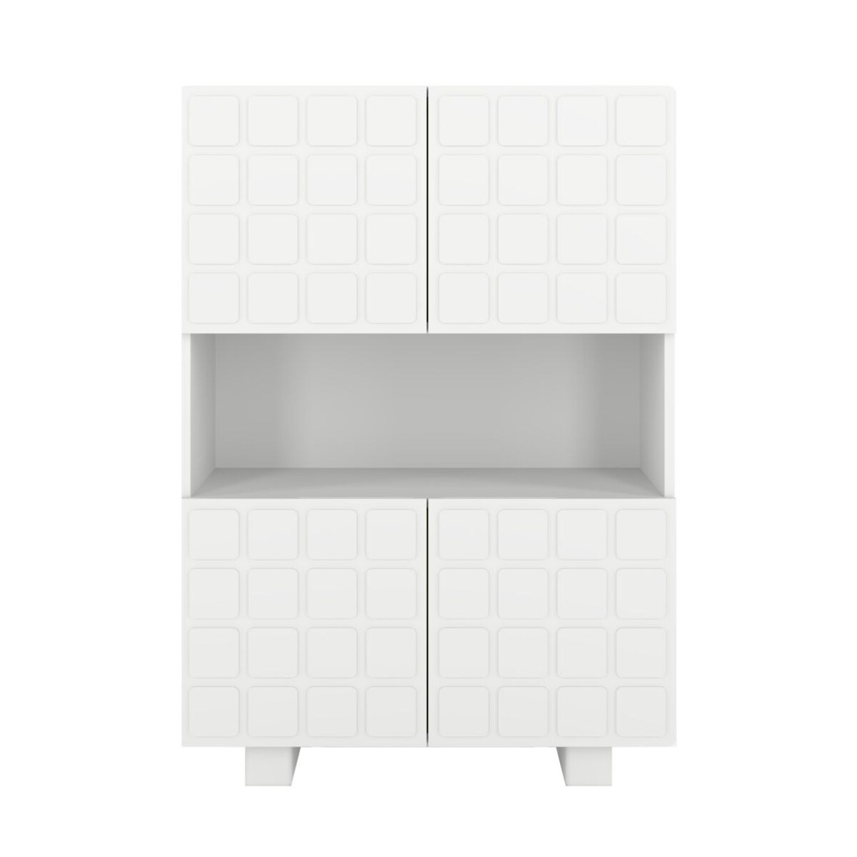 Nowoczesna komoda z frontami 3D Skandica CUBO HIGH / kolor biały / szer. 85 cm